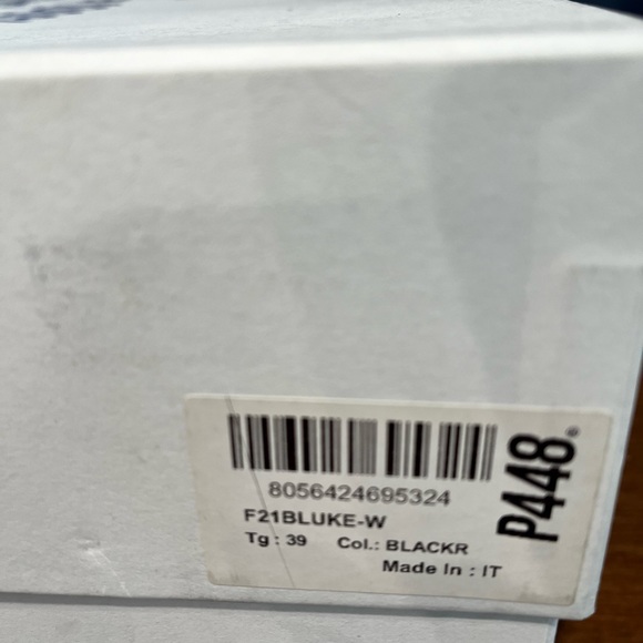 REDUCED! NIB P448 Italian Black Sneakers Size 39 (U.S. 8-1/2 - 9 - Picture 4 of 5